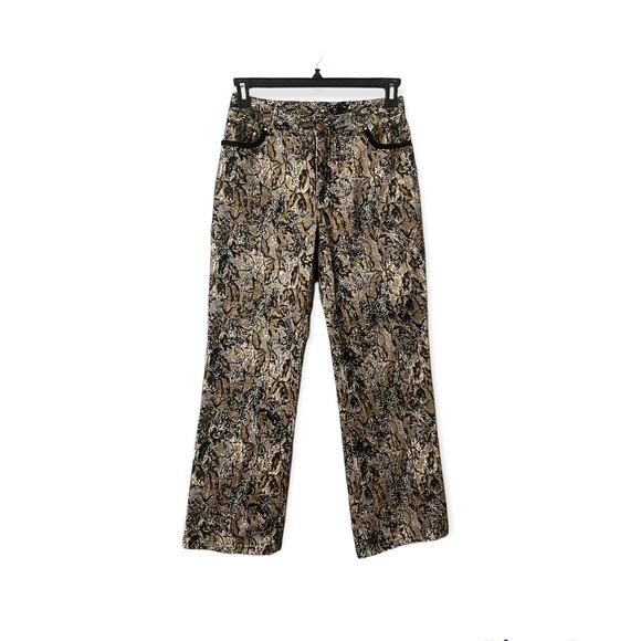 Newport News Pant Size 4 Textured Print Jeans - Picture 2 of 10